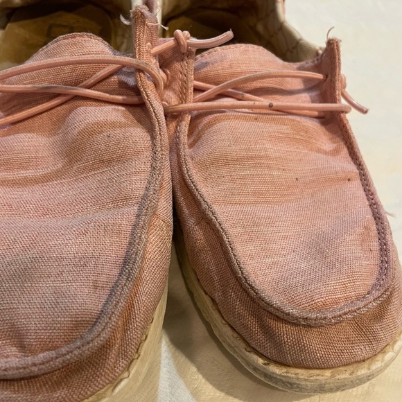 (2) Hey Dude Wendy Youth 3 Sugar Vibe Linen Cotton Candy Shoes Bundle Fair Cond. - Picture 10 of 13